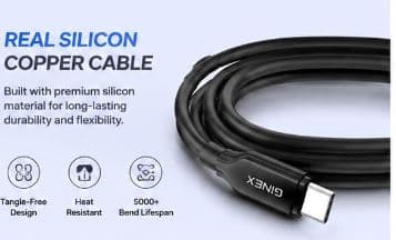 GINEX 65W Type-C to Type-C Super Fast Charging Cable image 3