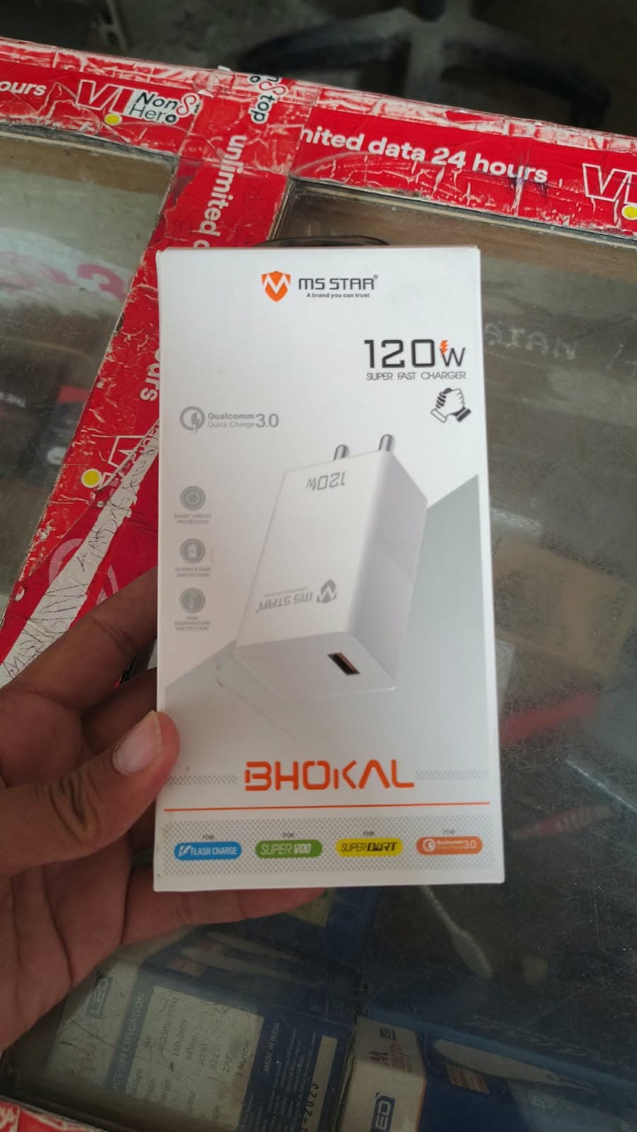 MS STAR BHOKAL 120W Super Fast Charger (With Detachable Cable)