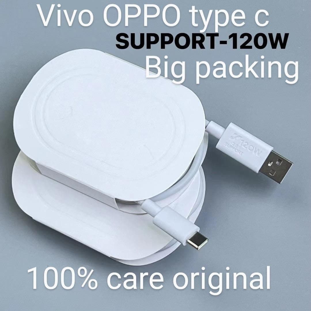 Vivo / OPPO USB-A to Type-C 120W Flash Charging Cable (Big Packing)
