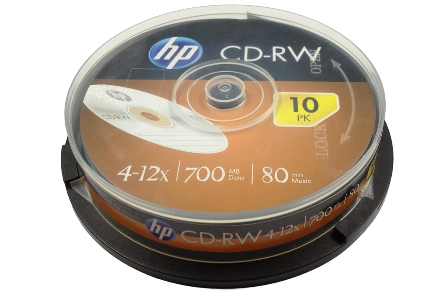 HP CD RW 700MB 4x 12x Speed 10Pack Slim Case