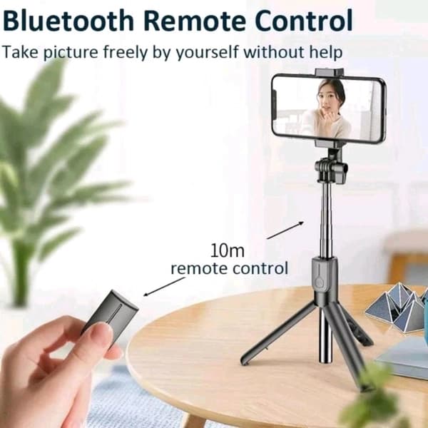 R1S-L Selfie Stick Tripod with LED Light & Bluetooth Remote image 5