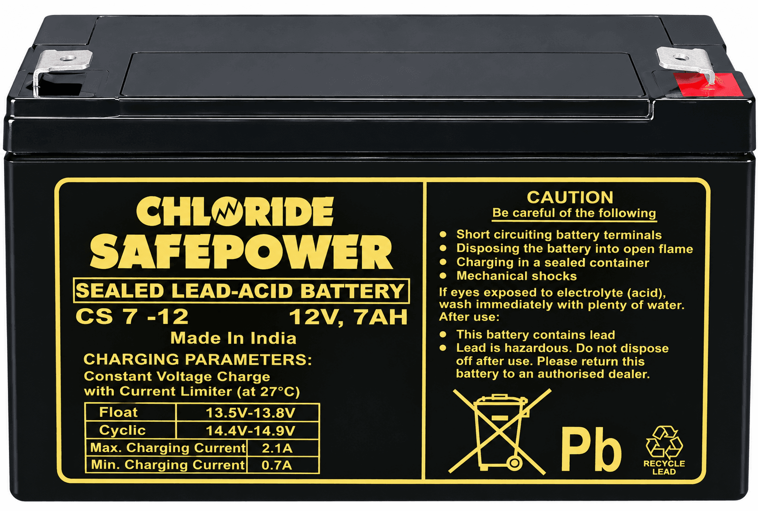 Exide Chloride Safe Power CS 7-12