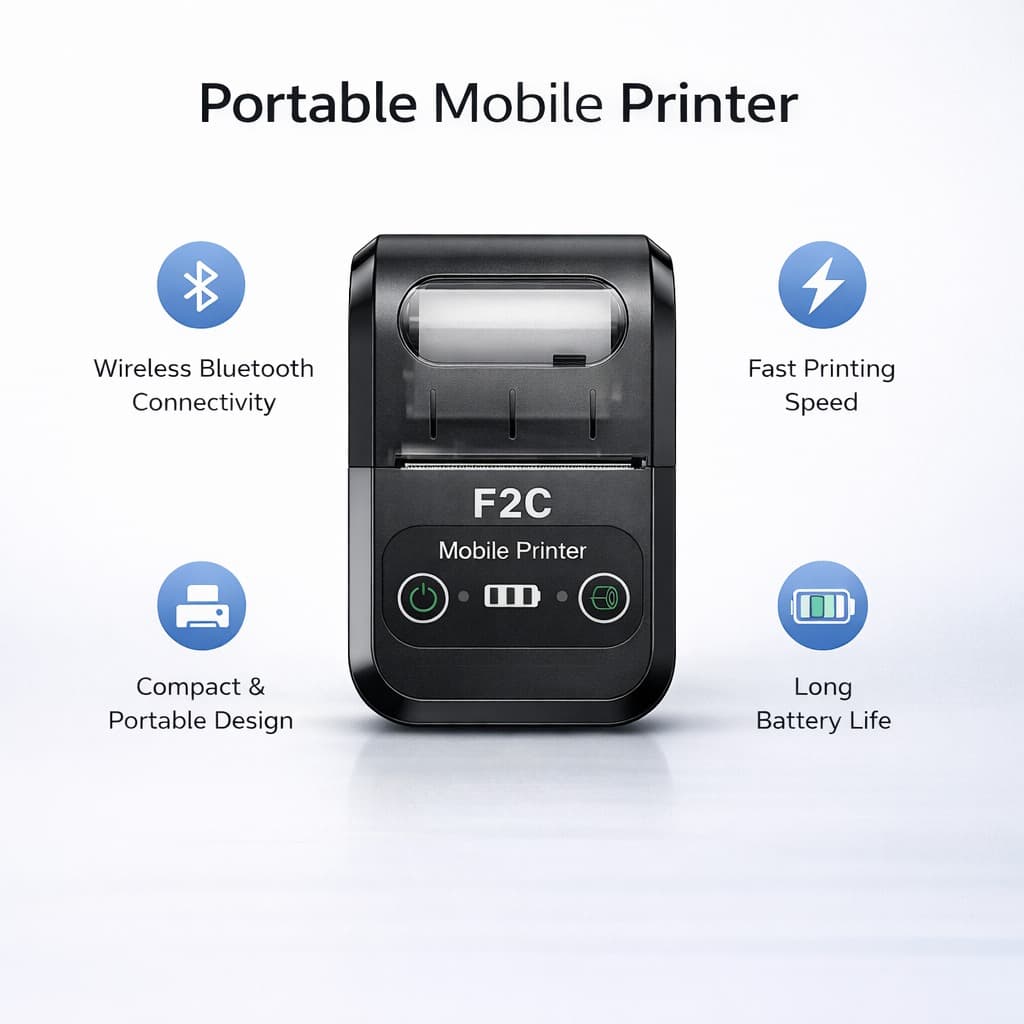 58mm Thermal Receipt Printer Portable Mini Wireless Bluetooth image 4