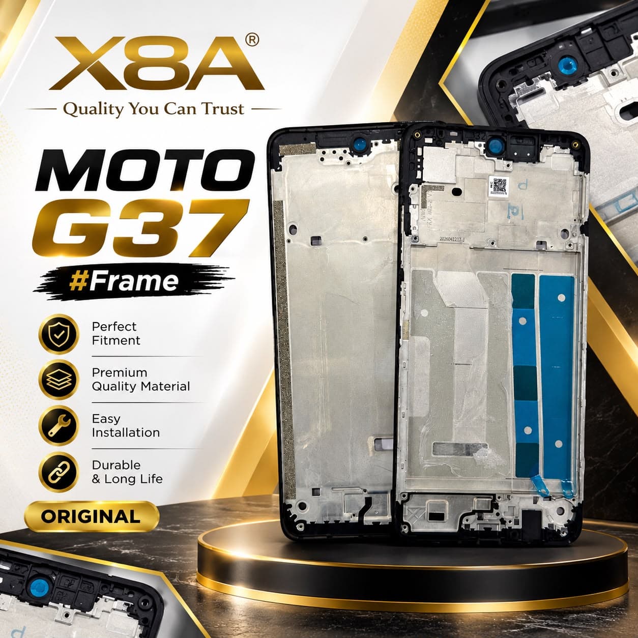 X8A Moto G37 5G Replacement Frame / Middle All Model