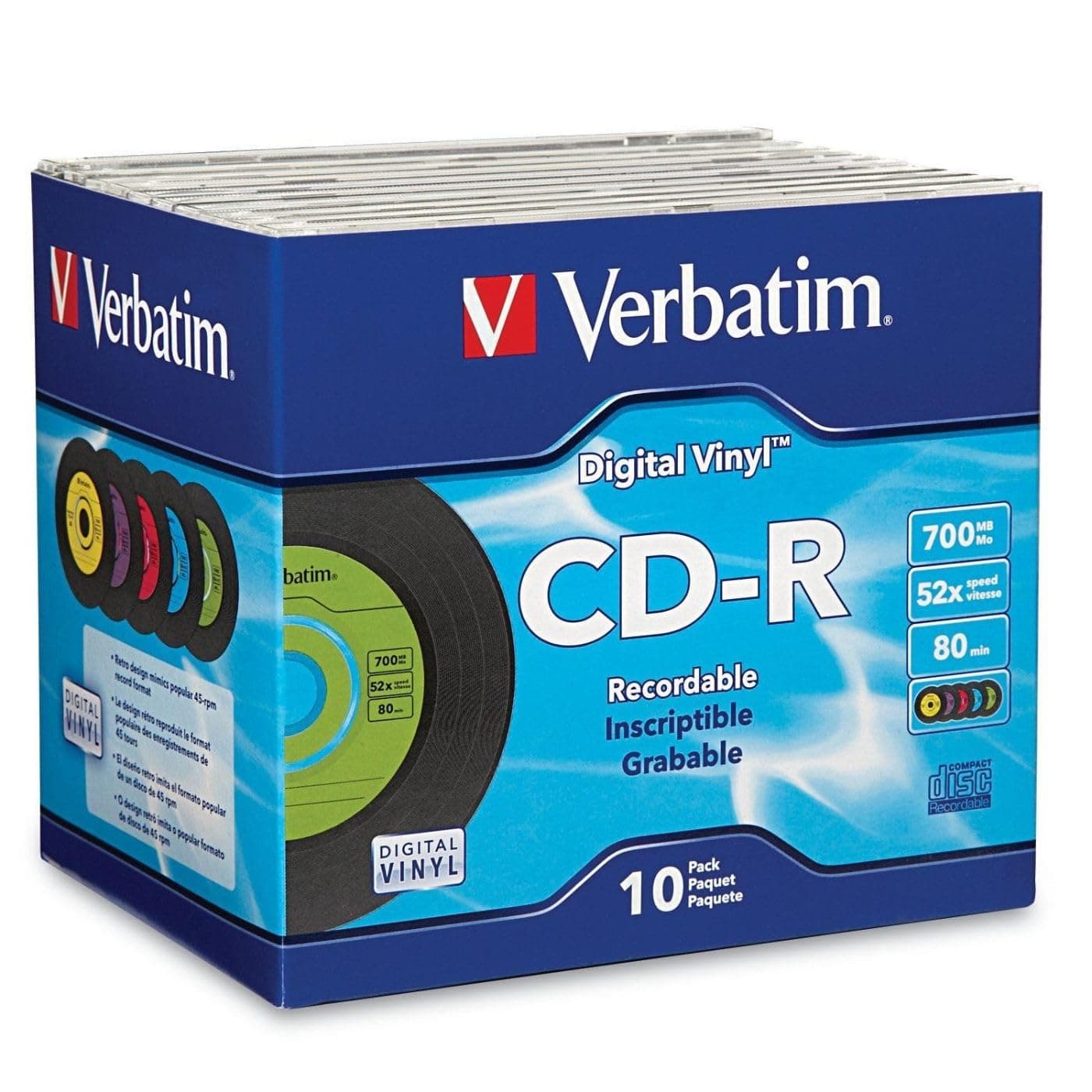 Verbatim CD R Blank Discs 700MB 80min 52X Recordable Disc image 4