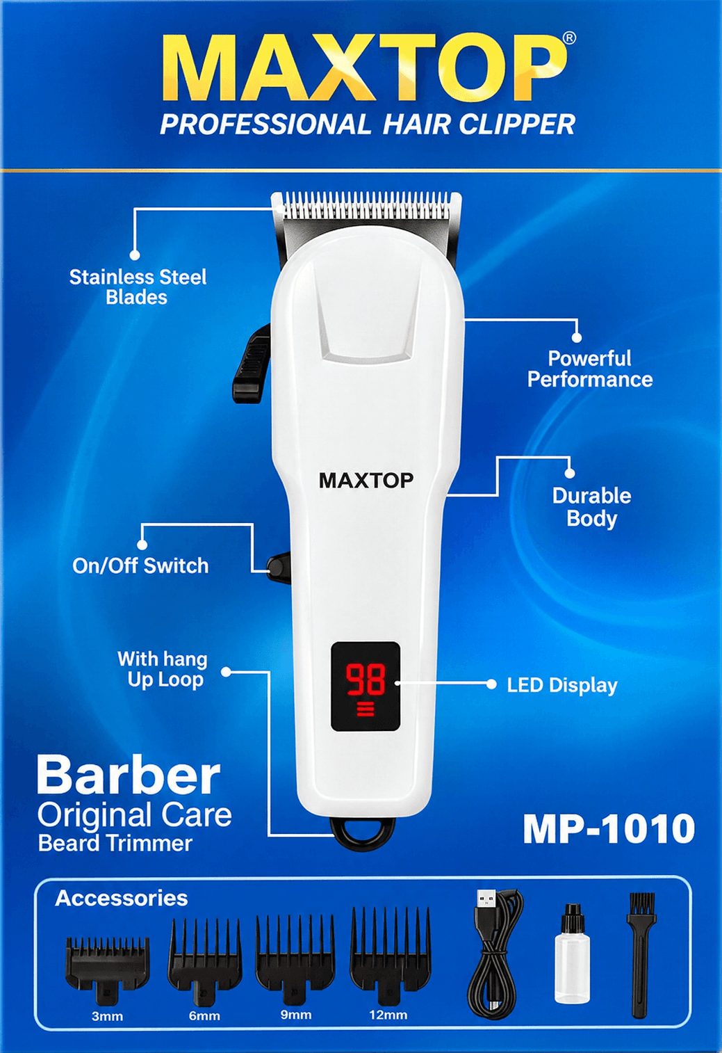 MAXTOP MP-1010 Professional Hair Clipper / Beard Trimmer