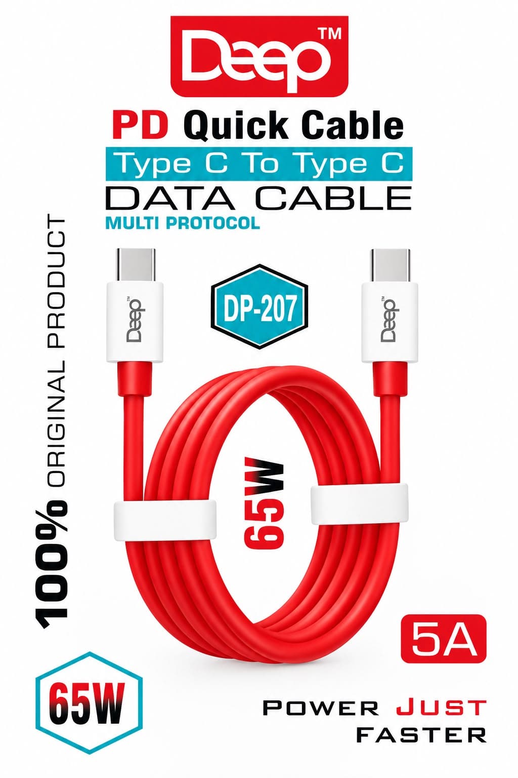 DEEP DP-207 PD Quick Cable Type-C To Type-C Data Cable