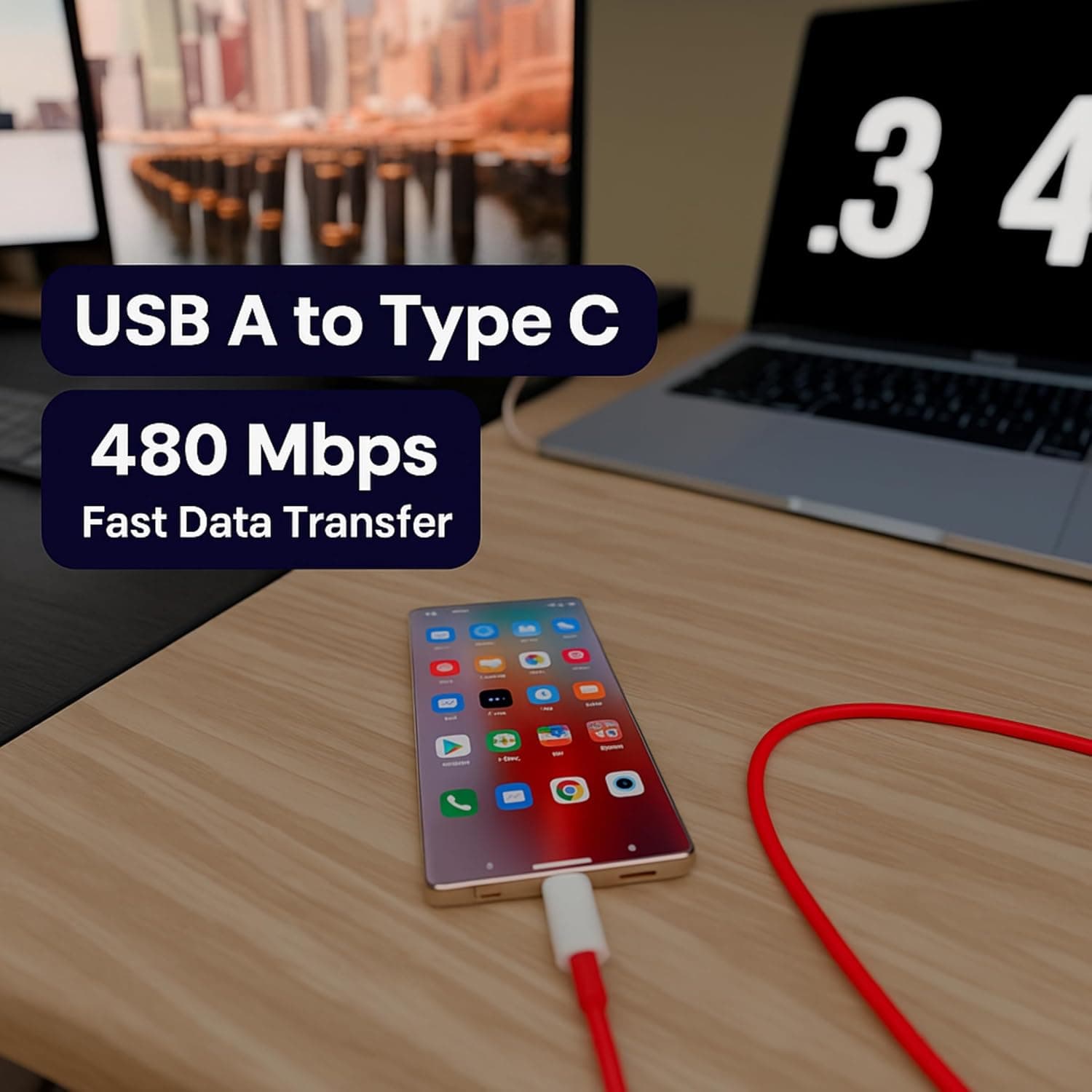 USB-A to Type-C Charging Data Cable 100W image 5