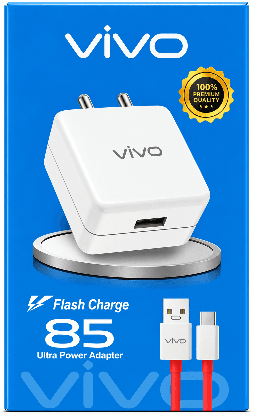 Vivo 85W Flash Charge Ultra Power Adapter With Cable