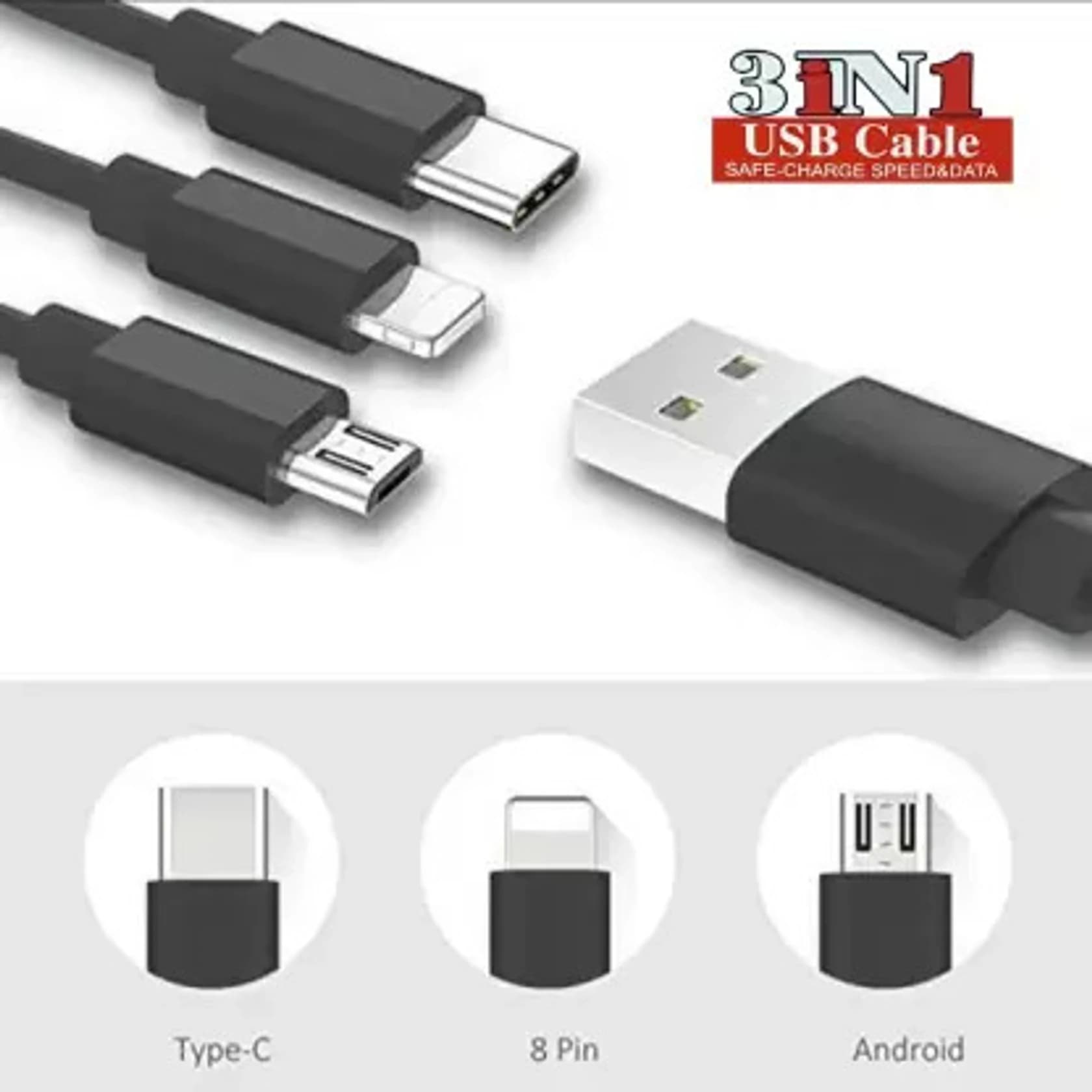 3 in 1 TPE Fast Charging Cable image 2