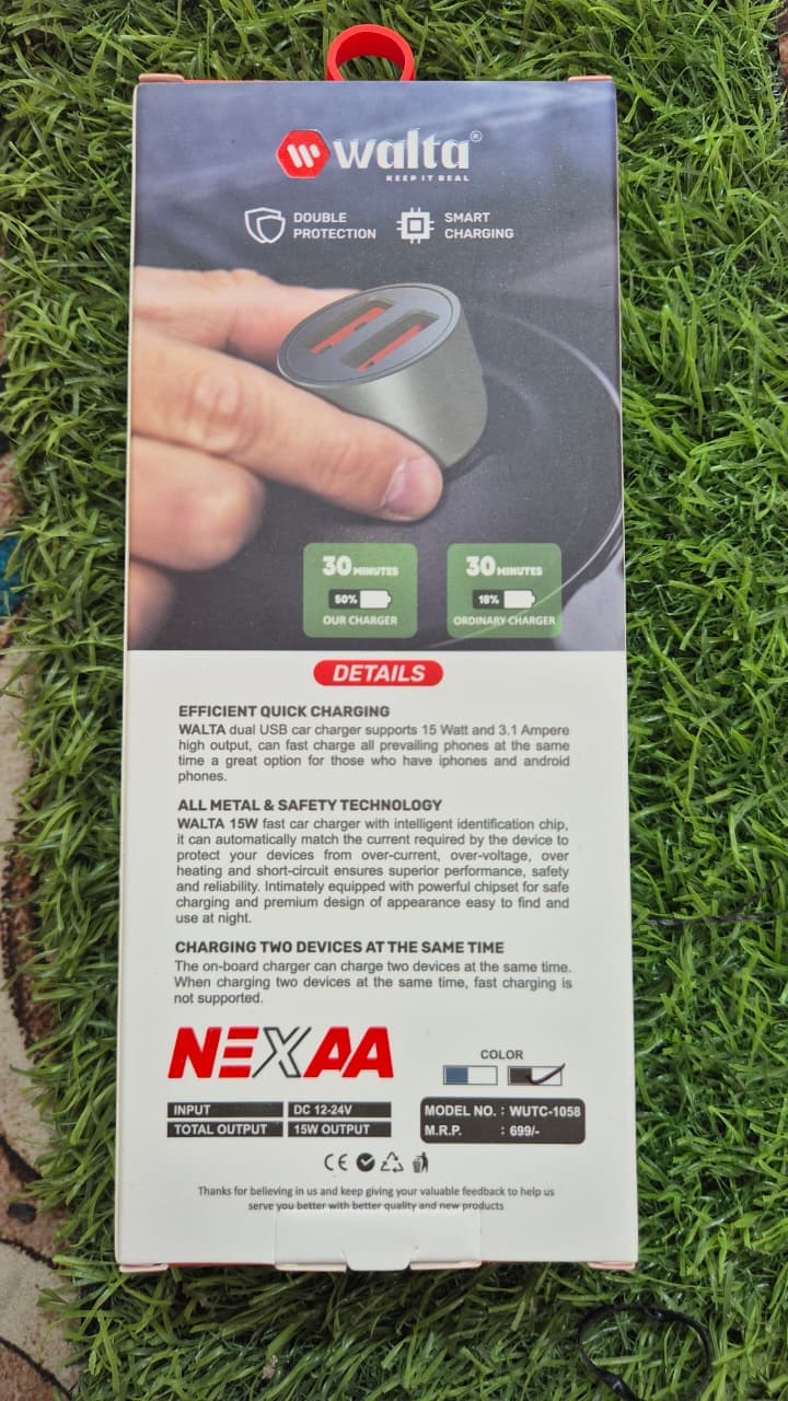 NEXAA WUTC-1058 2-in-1 Cable Car Charger image 2