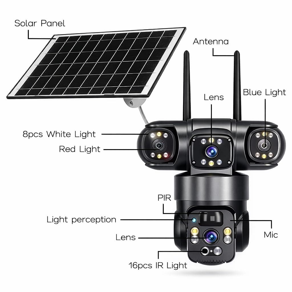 Solar Dual Lens Security Camera