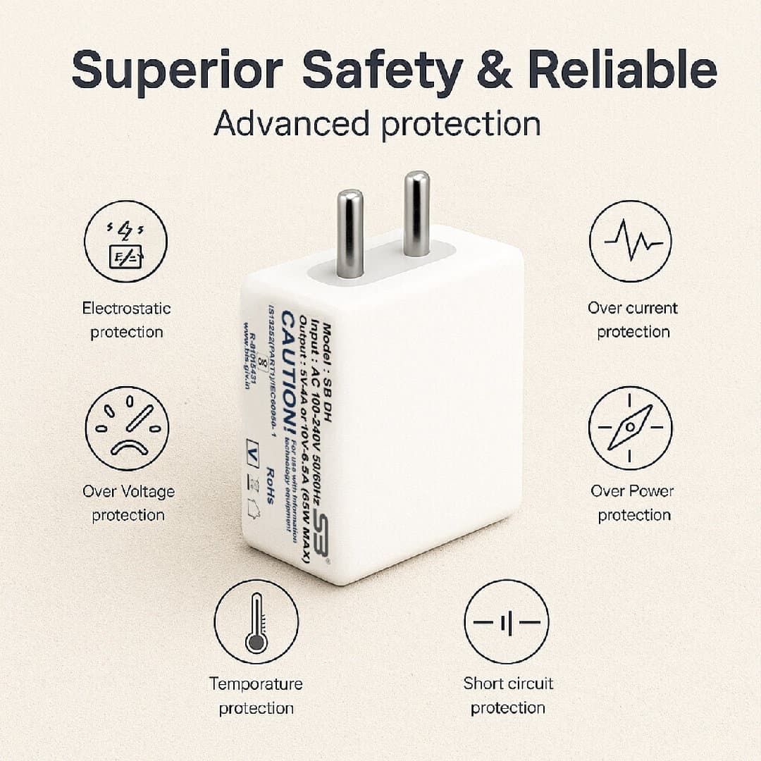 65W Supercharge Charger for Mobile with Detachable Cable image 4