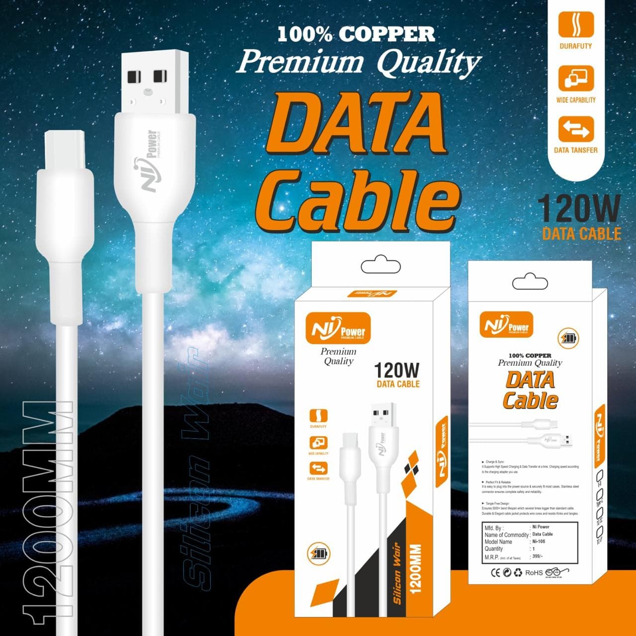 Ni Power N-106 120w V8 Data Cable