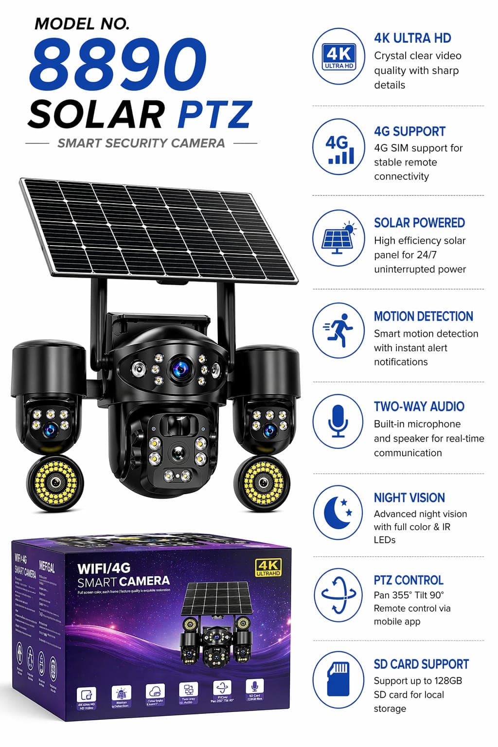 KT-411 PTZ 4G Support Camera