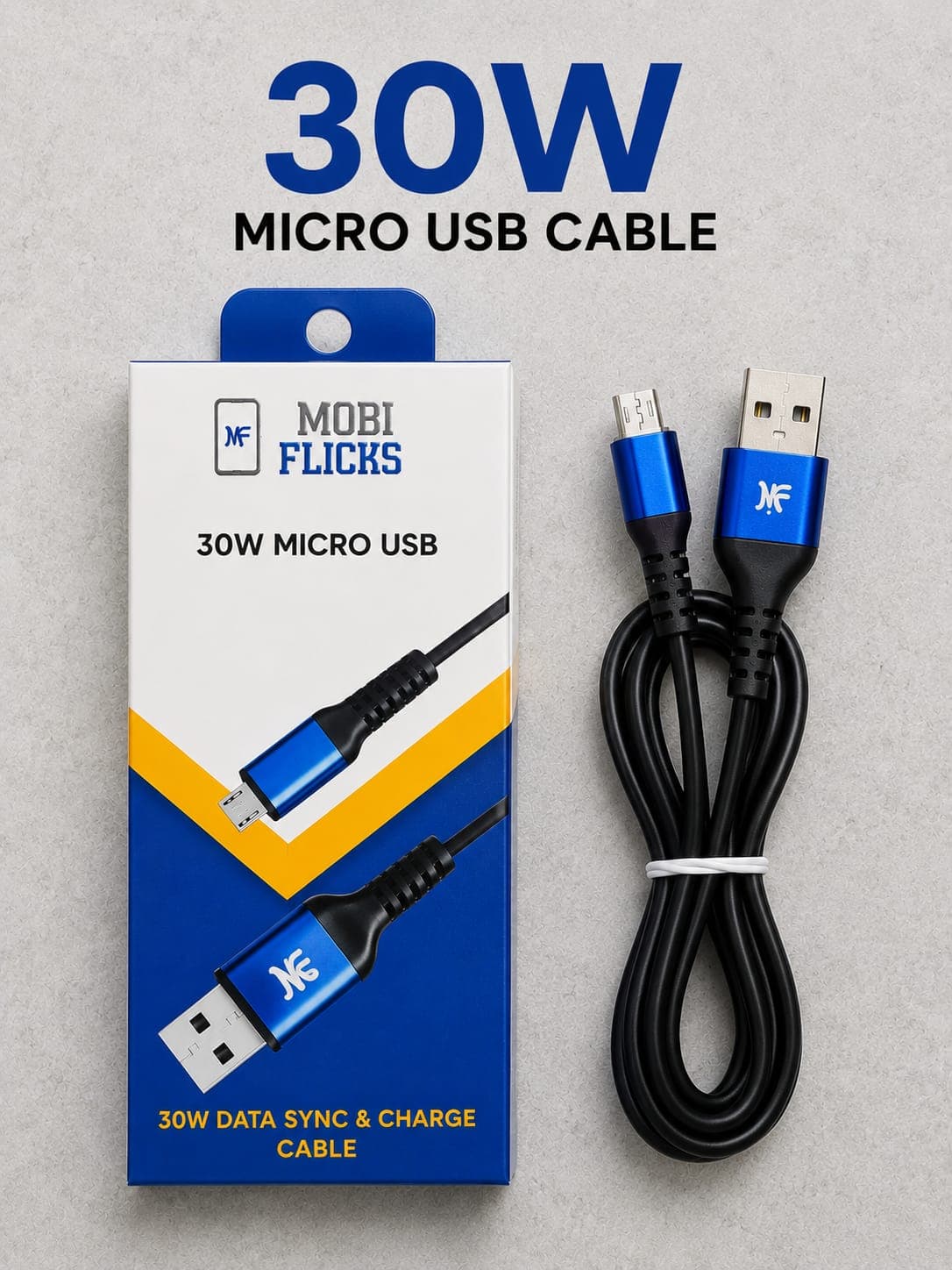 30W Metal V8 Cable
