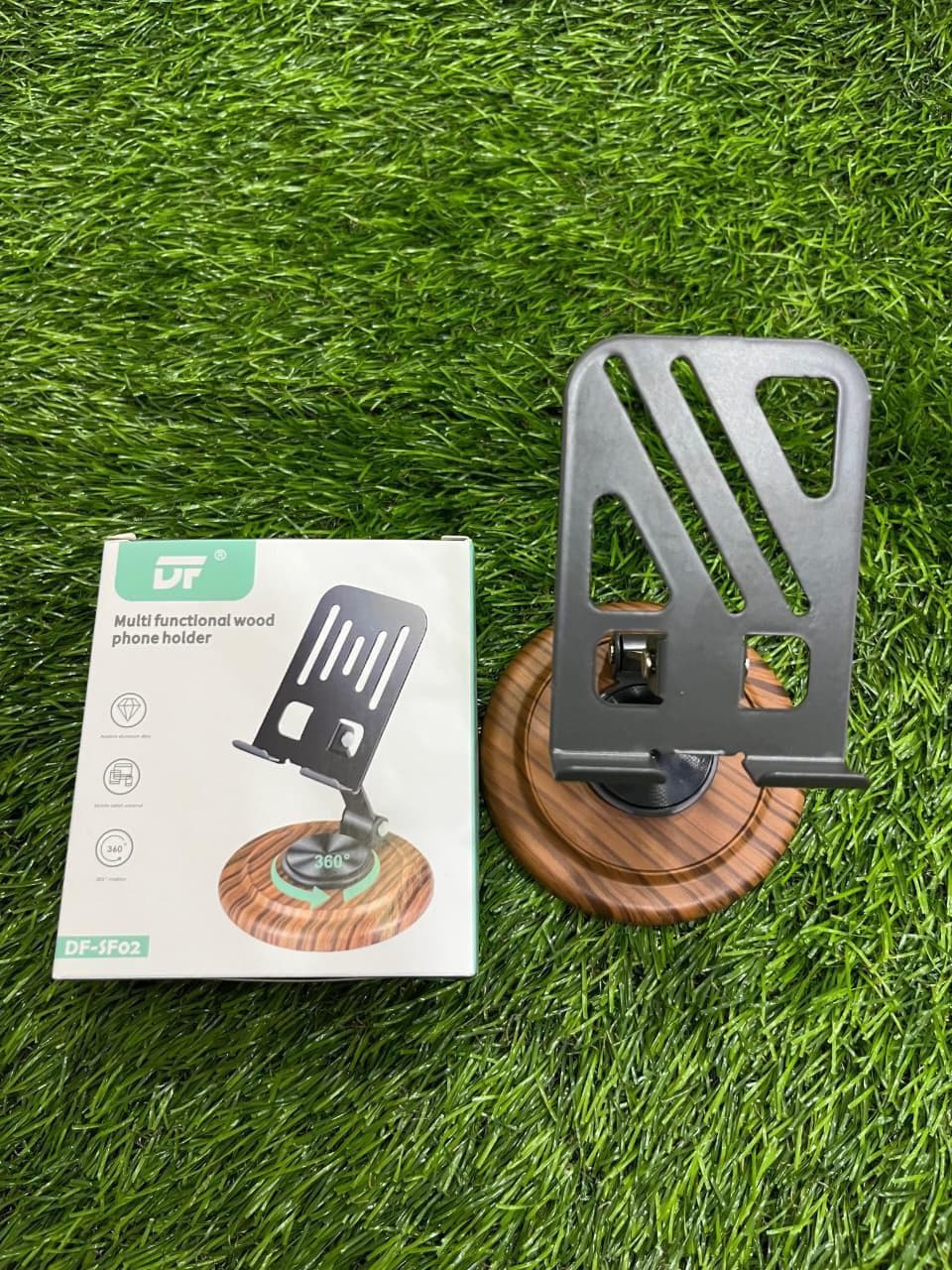 DF-SF02 Multi Functional Wooden Phone Holder 360 Rotating