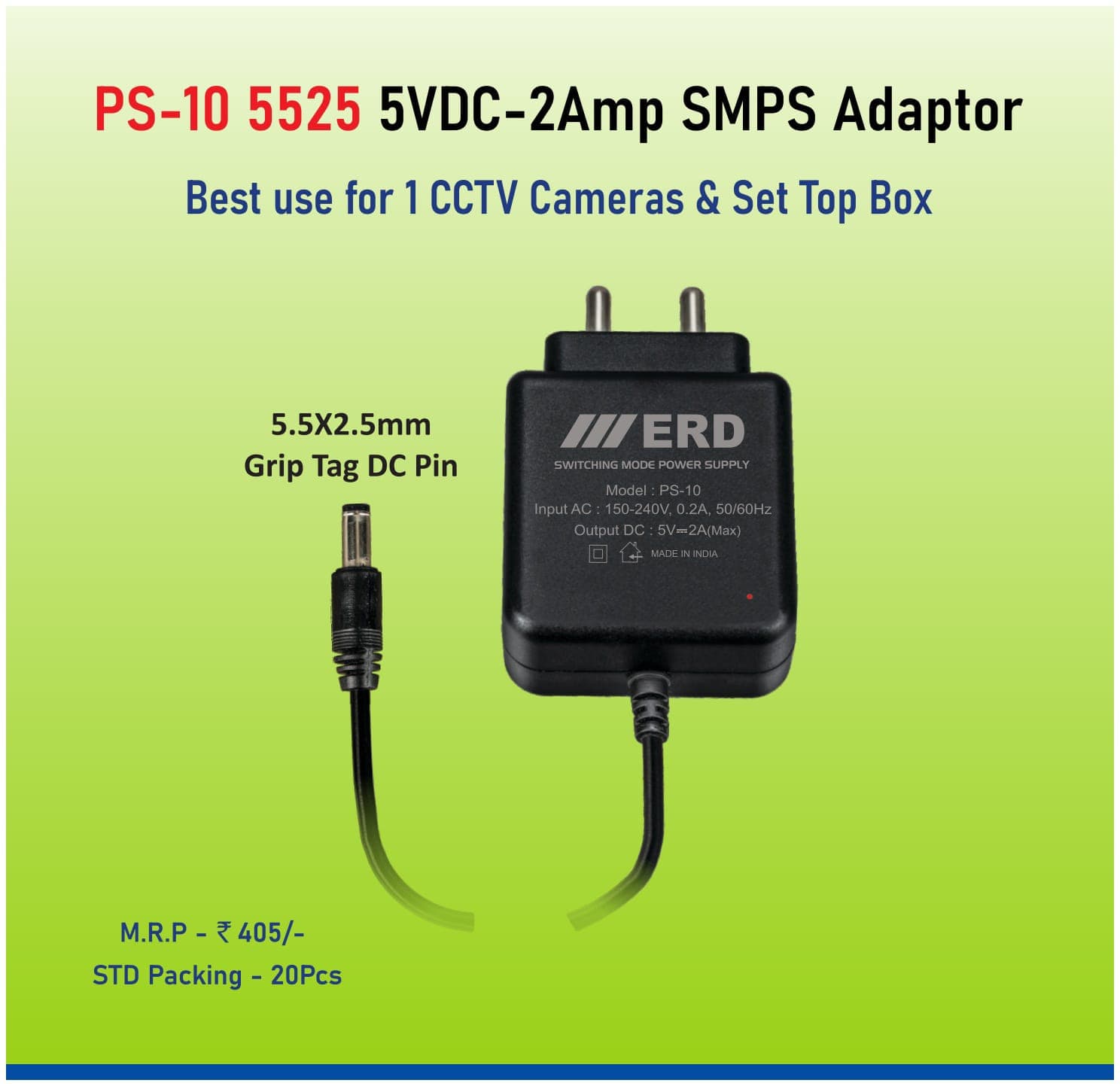 ERD PS-10 5VDC-2Amp SMPS Adaptor