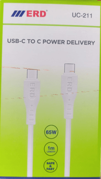 ERD UC-211 USB-C To USB-C Power Delivery Cable