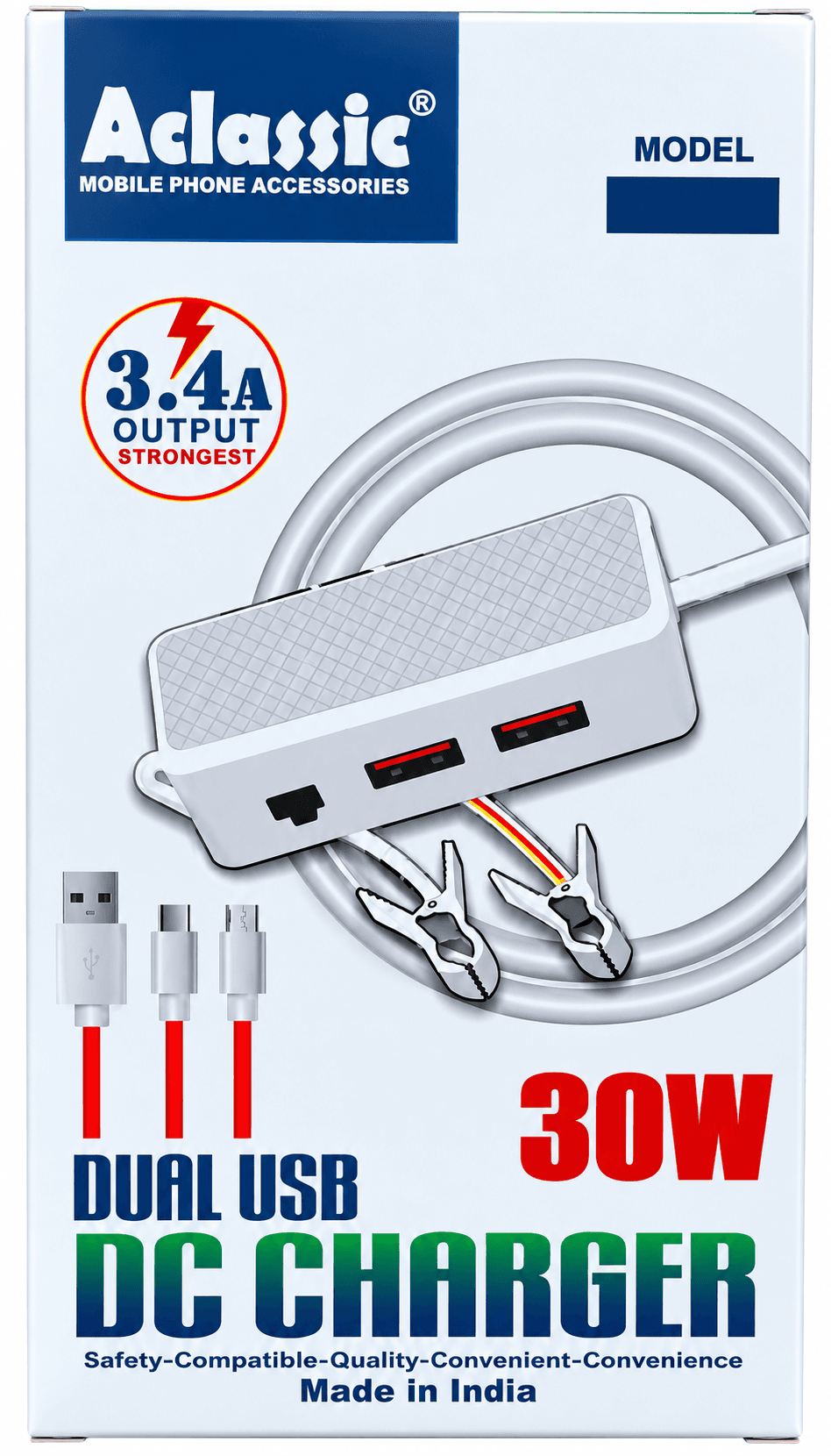 DC Charger 30W With Cable Double Usb