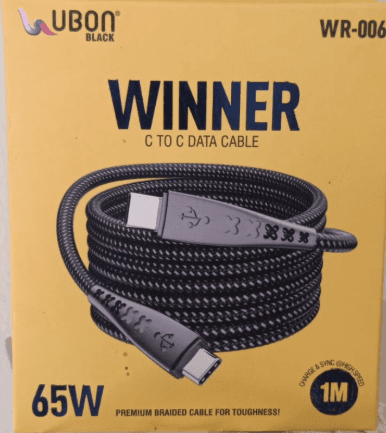 Ubon Winner WR-006 65W Type-C To Type-C Data Cable