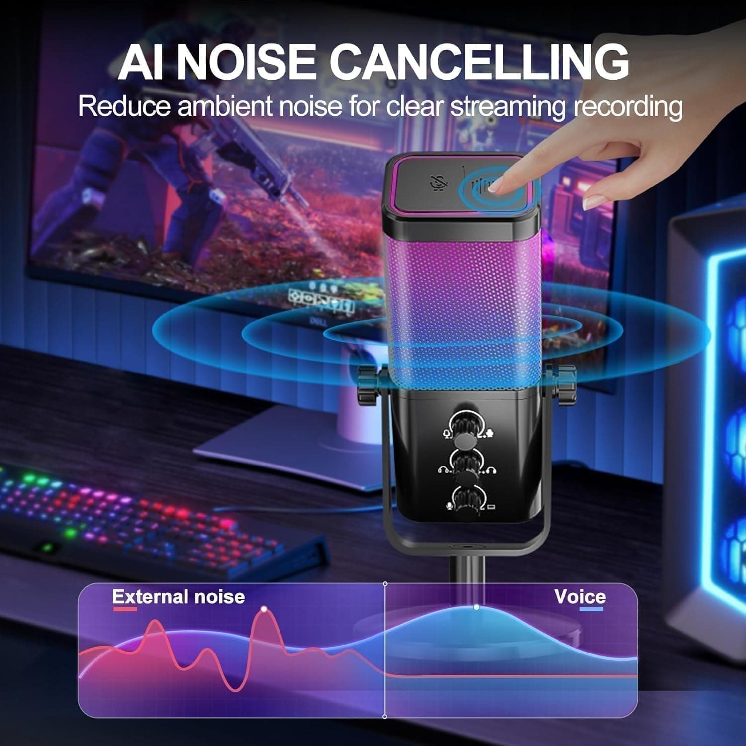 Wired RGB USB Gaming Microphone image 2