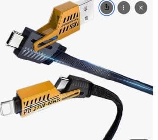 4-in-1 Fast Charging And Data Sync Cable (PD 27W Max / 65W)