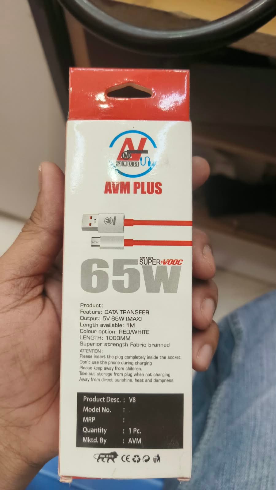 Avm Plus 65w Supervooc Fast Charging Data Cable