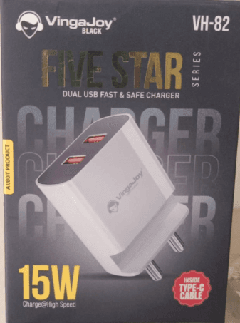 Vingajoy Vh-82 Five Star Series 15w Dual Usb Fast Charger