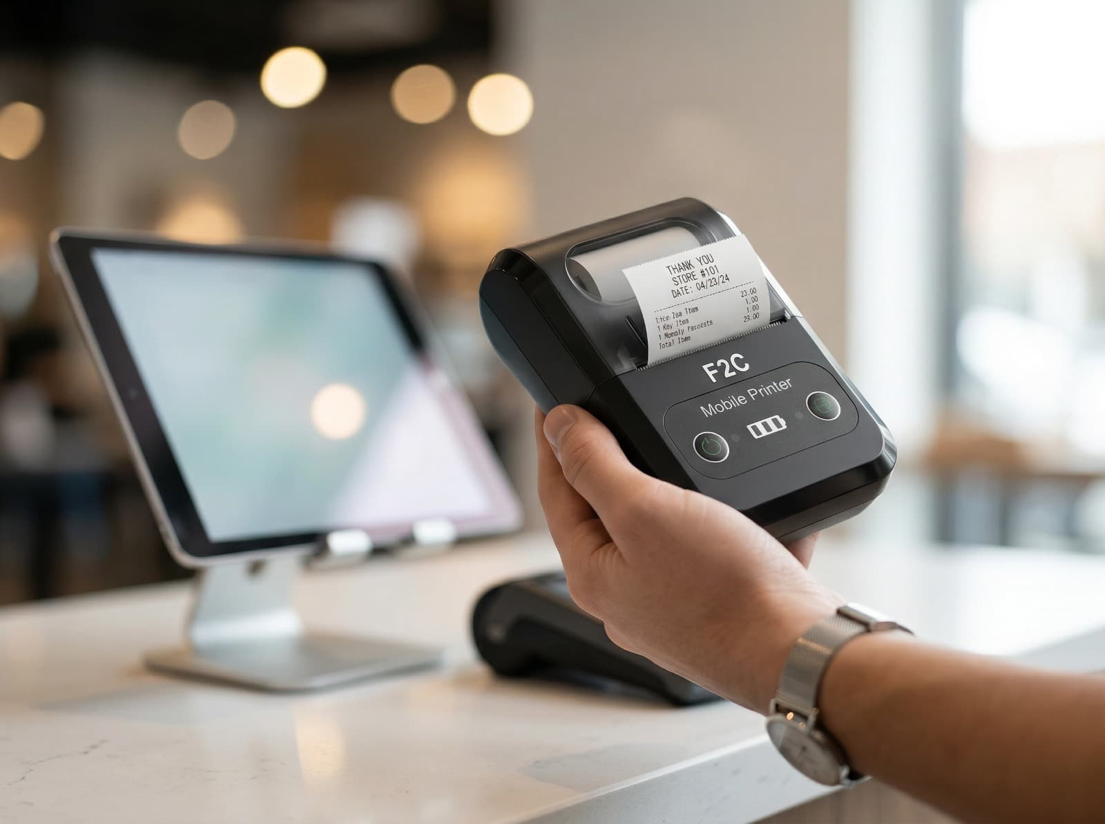 58mm Thermal Receipt Printer Portable Mini Wireless Bluetooth image 2