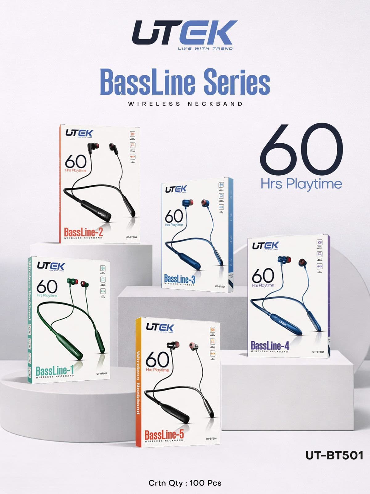 UTEK BassLine Series Wireless Neckband
