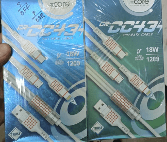 Core CR-CC44 3-in-1 Fast Charging Data Cable