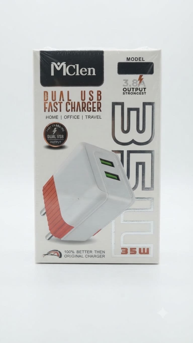 McLen 35W Dual USB TYPE-C Fast Charger: