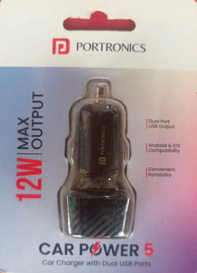 Portronics Car Power 5 12W Dual USB Car Charger