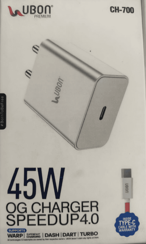 UBON CH-700 45W OG Fast Charger With Type-C Cable