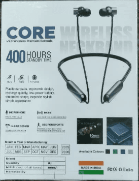Welcharge CORE Wireless Bluetooth Neckband Earphones
