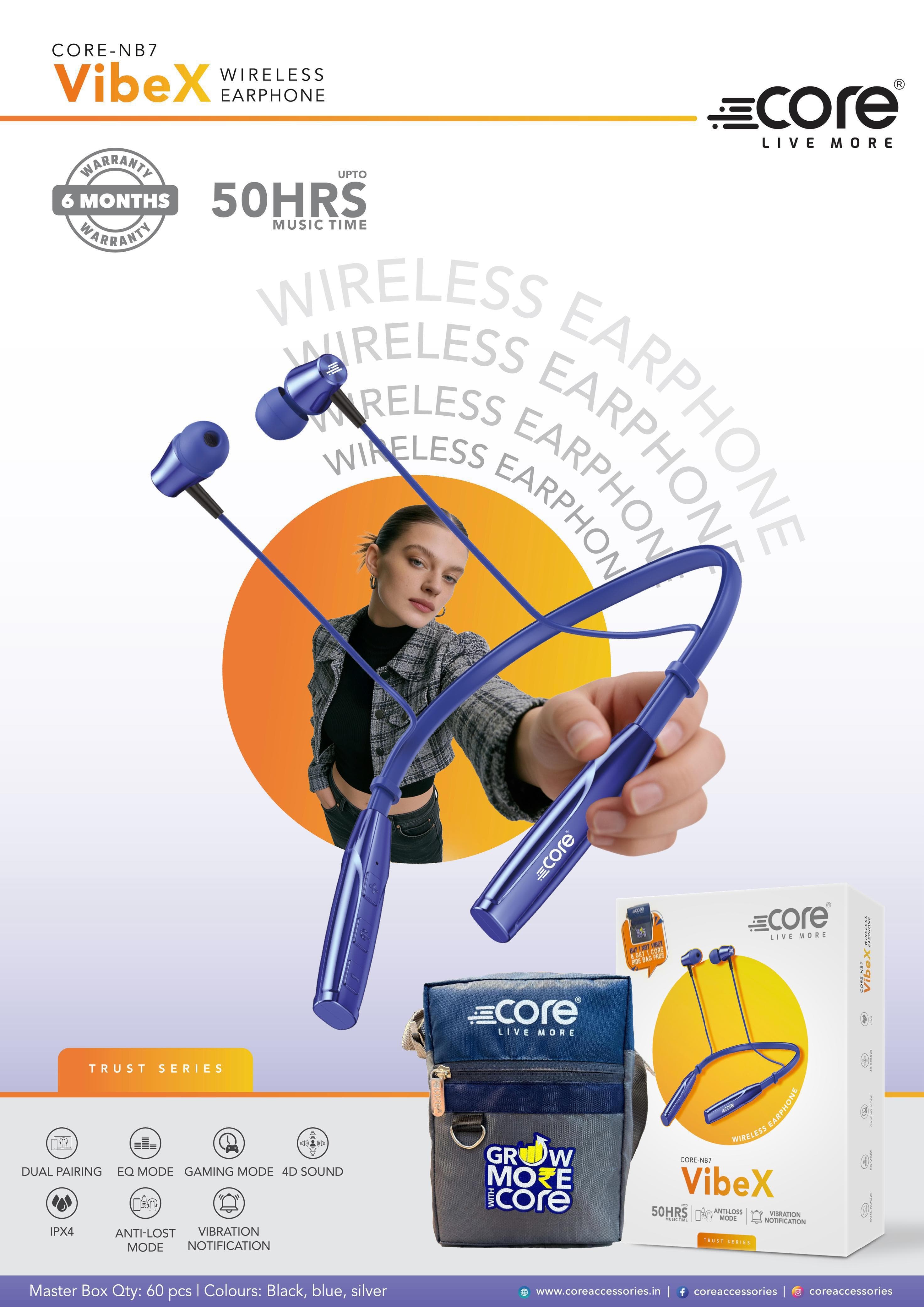 CORE-NB7 VibeX Wireless Neckband Earphone