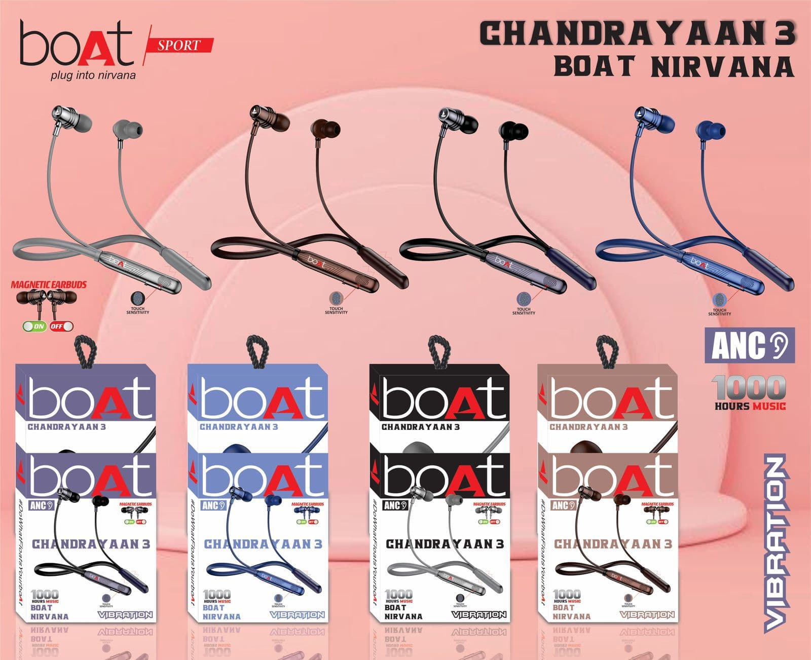 Boat Nirvana Chandrayaan 3 Edition Wireless Bluetooth Neckband