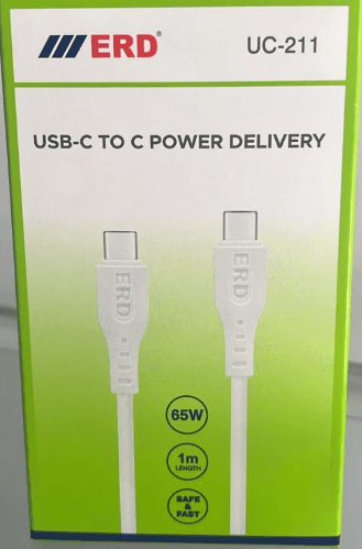 Erd Uc-211 Usb-c To C Power Delivery Cable