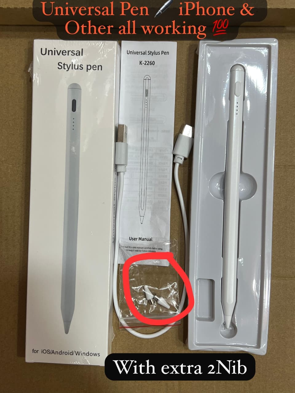 Universal Active Stylus Pen K-2260 (Rechargeable)