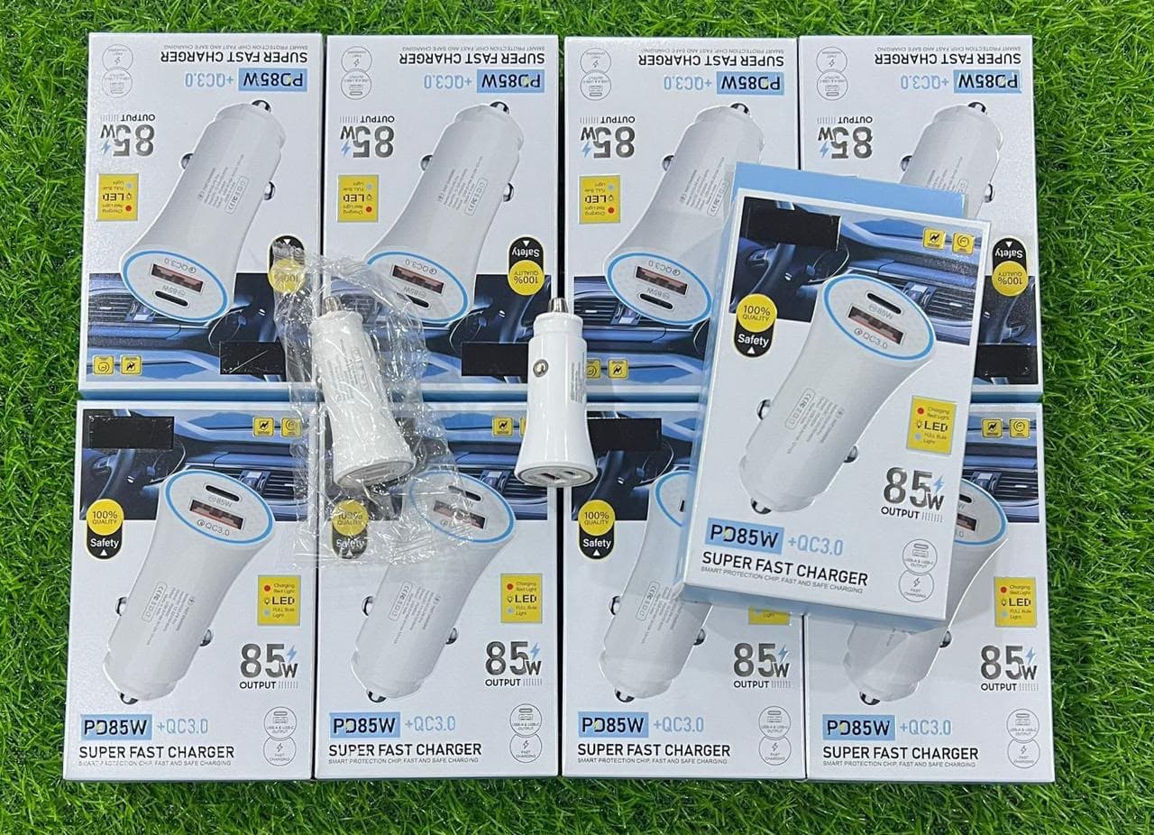 PD85W + QC3.0 Super Fast Car Charger (Dual Port)