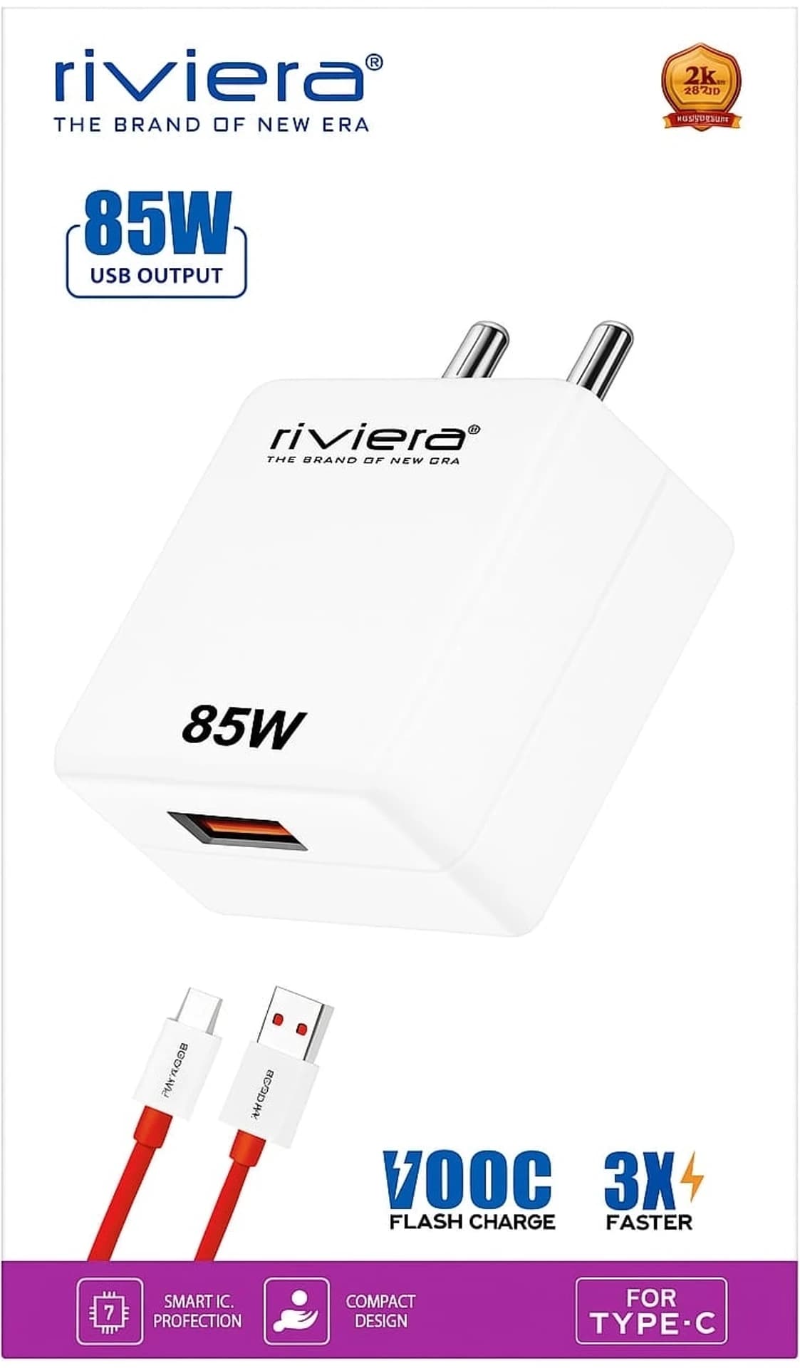 Riviera 85W SuperVOOC Single Port Mobile Charger