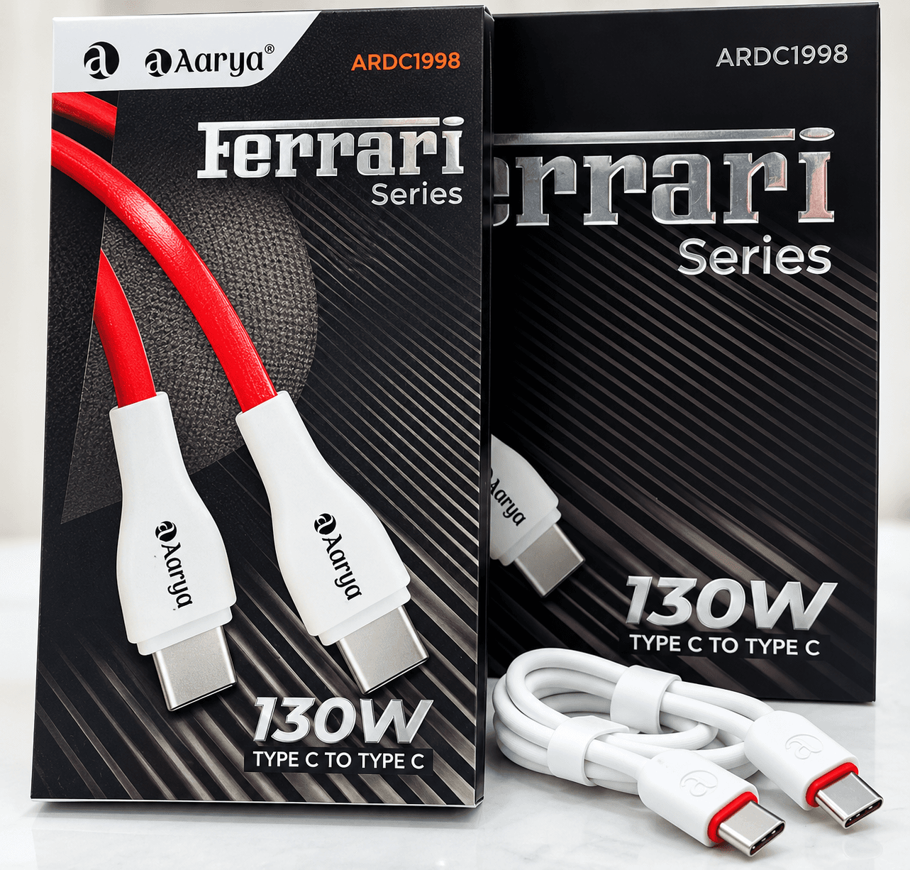 AARYA Ferrari Series ARDC-1998 130W Type-C To Type-C Cable