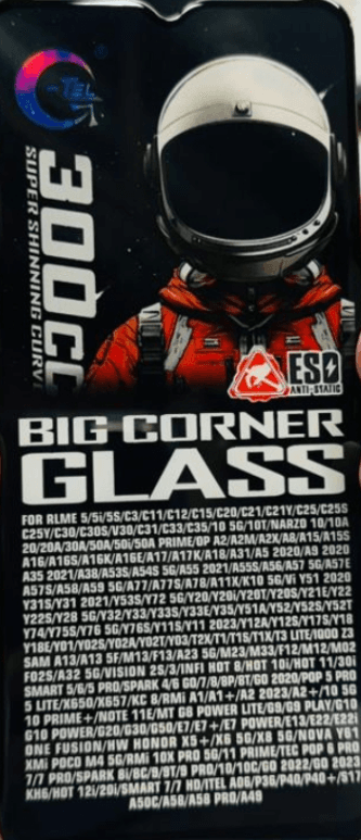300CC Big Corner Tempered Glass Screen Protector All Mobile Phones