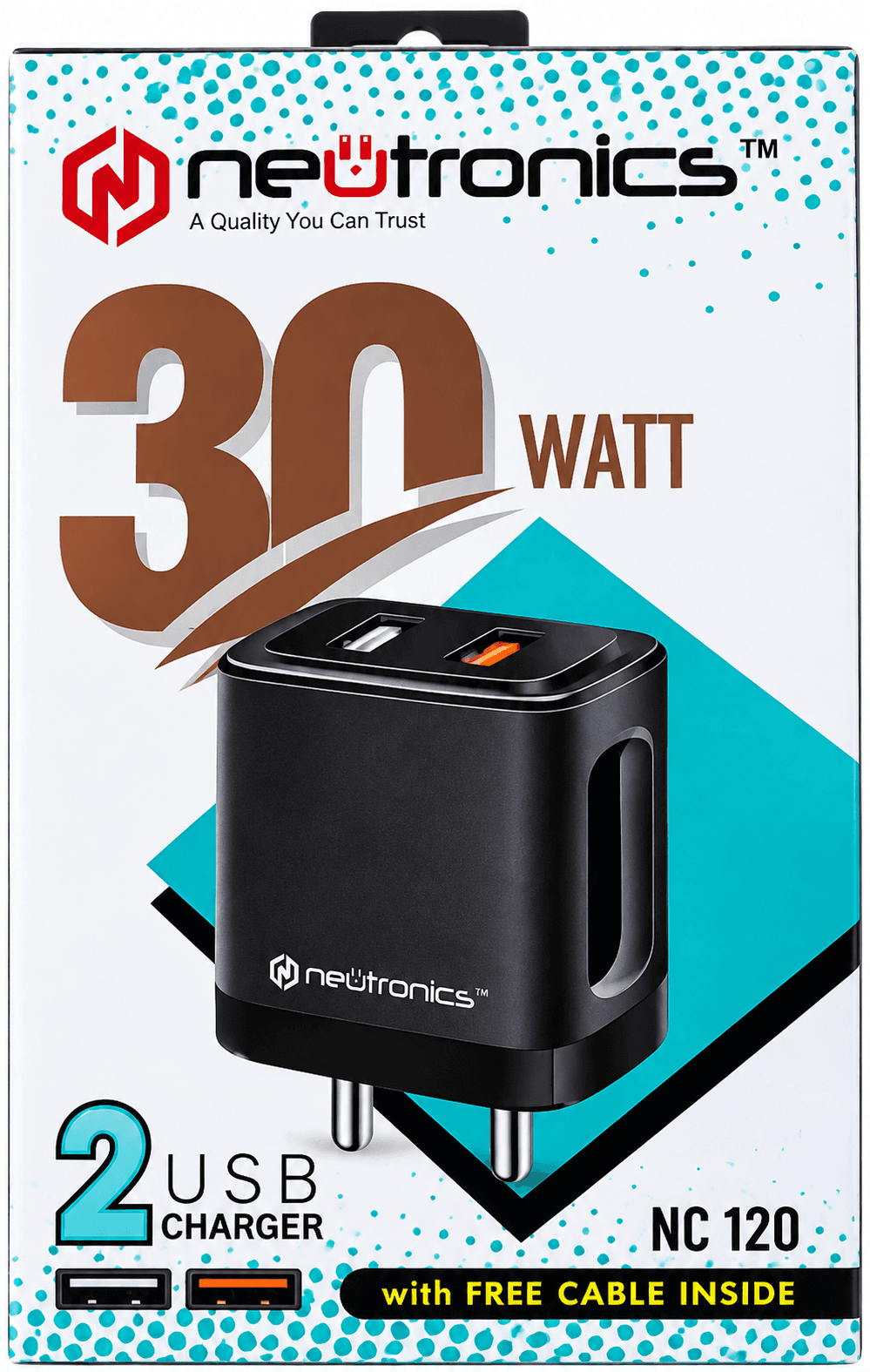 Neutronics NC 120 30-Watt 2 USB Charger