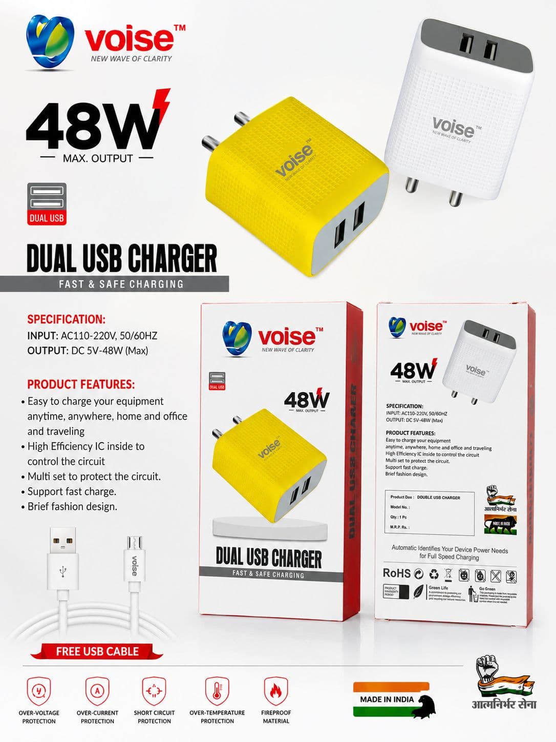 Voise Dual USB Charger