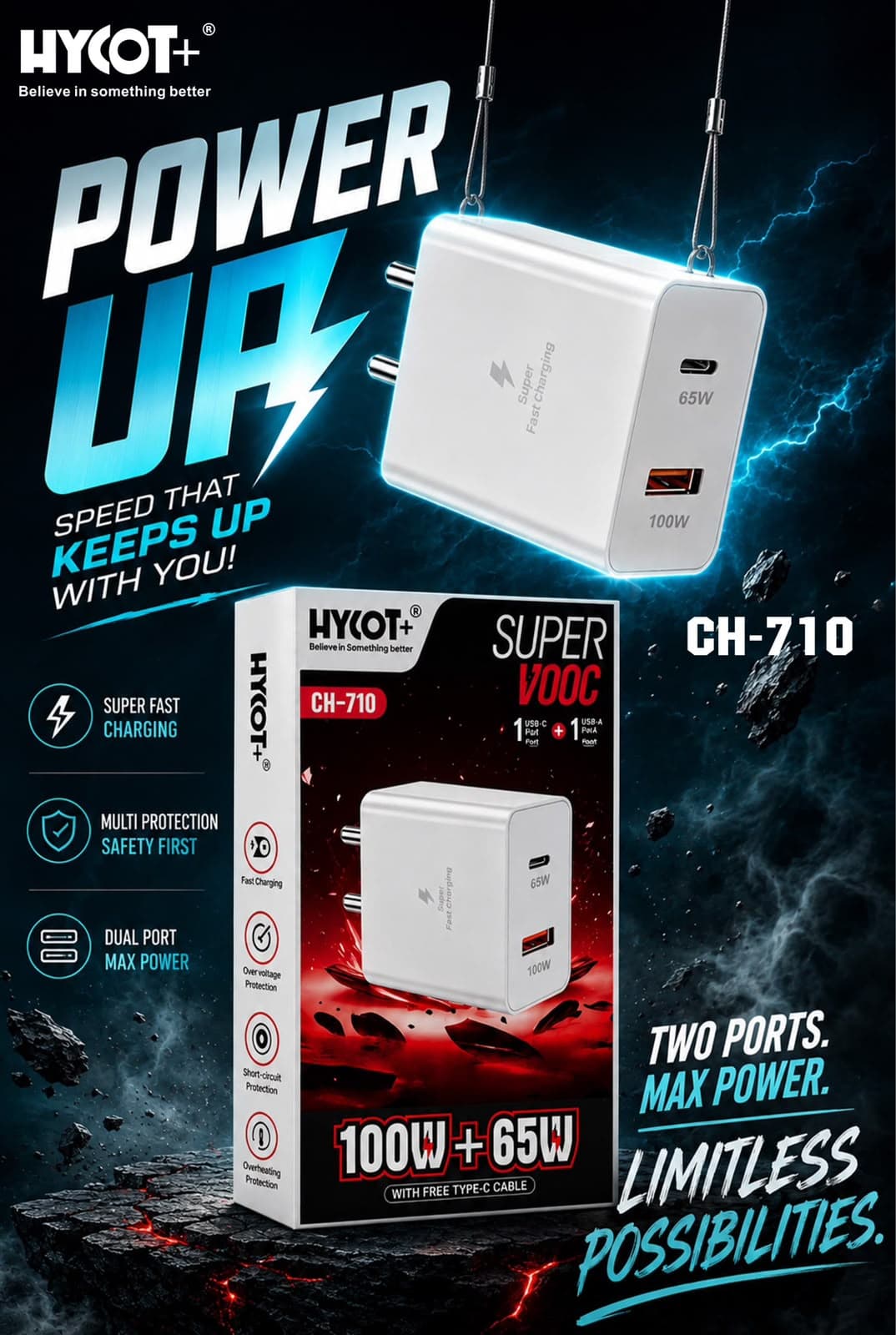 Hycot+ CH-710 SuperVOOC Fast Charger