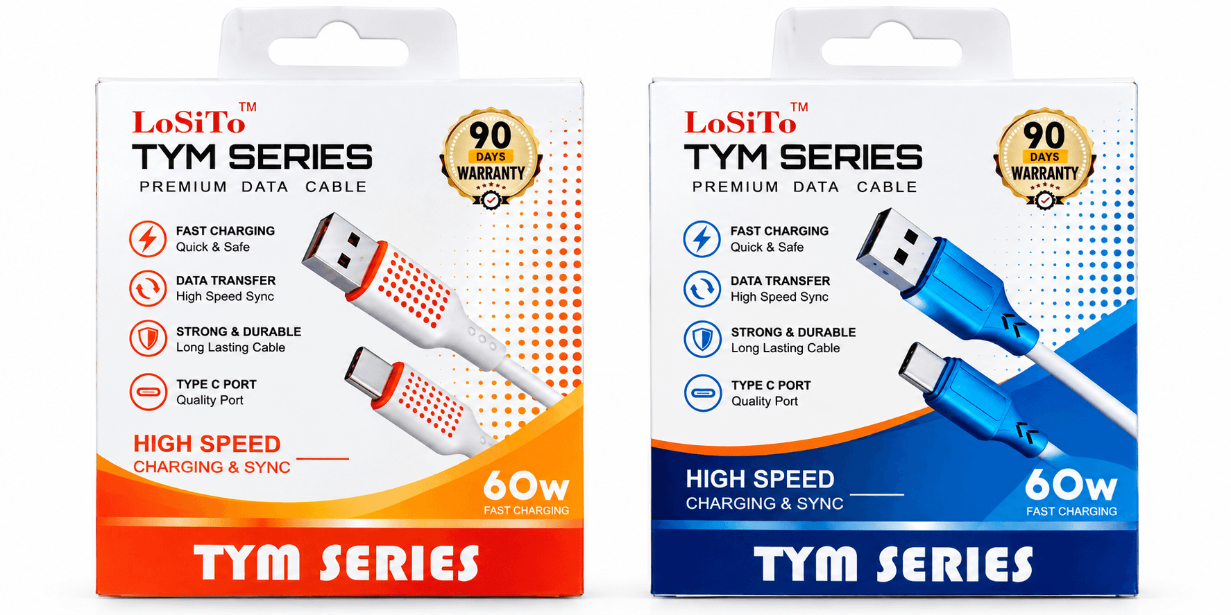 LoSiTo TYM Series 60W USB-A To Type-C Data Cable
