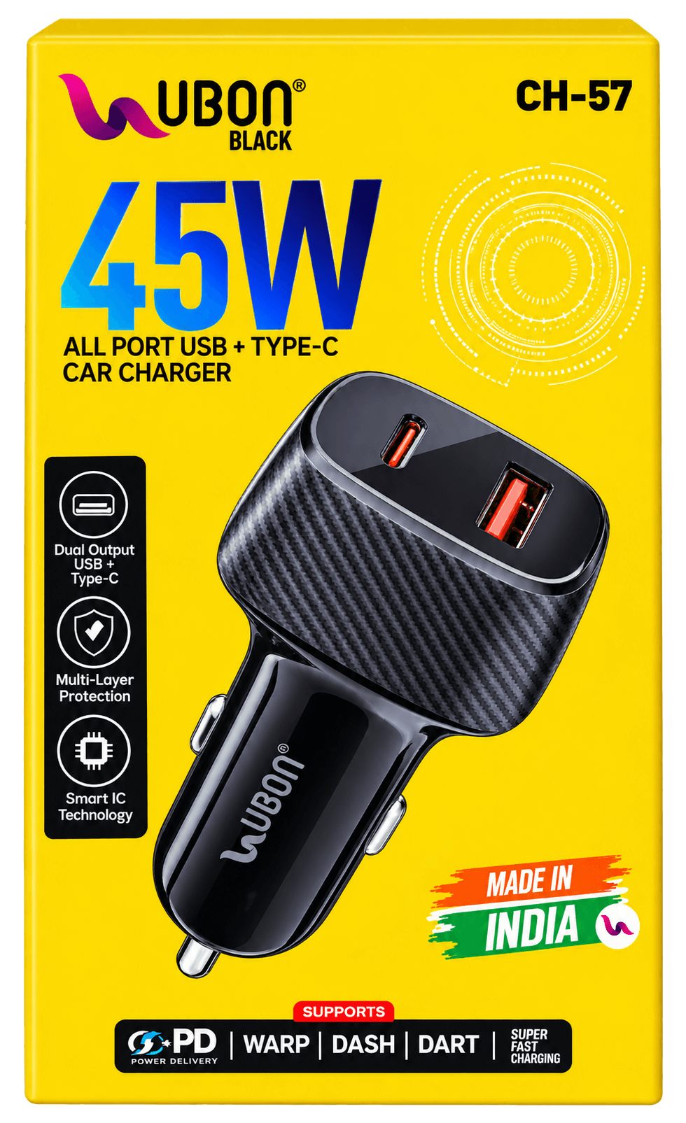 Ubon CH-57 45W Fast Car Charger