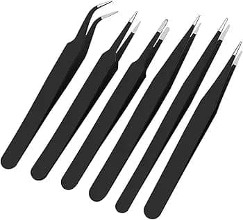 6 Piece Precision Anti Static ESD Tweezers Set image 4